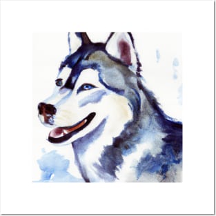 Siberian Husky Watercolor - Gift For Dog Lovers Posters and Art